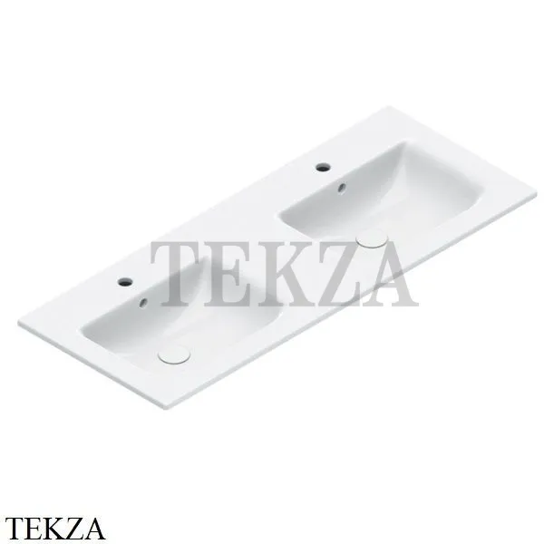 Catalano Italy Раковина двойная с 1 отв. 125 см, с переливом 0721272001, белый глянец