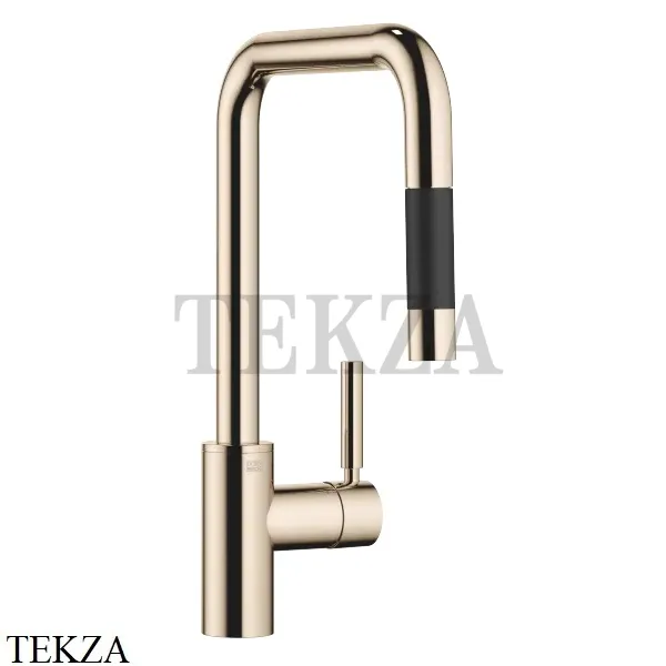 Dornbracht Meta Square Смеситель для кухни Pull-down функцией душа 33870861-47, Champagne (22kt Gold)