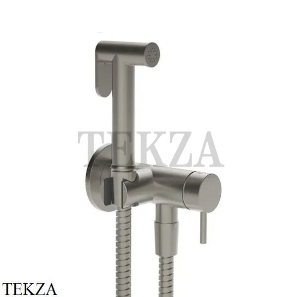 Gessi Гигиенический душ со смесителем, выводом воды и держателем 45130-149, Finox Br. Nickel