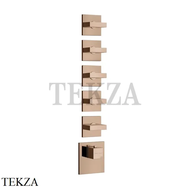 Gessi Rettangolo Wellness Термостат 5 выходов, внешняя часть 43220-030, Copper глянец