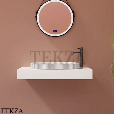 NT Bathroom NT704 Раковина накладная овальная, из литого камня Solid Surface, белый матовый