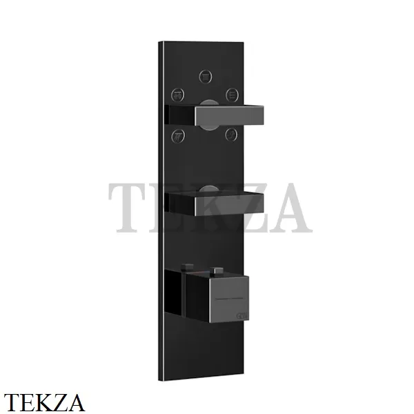 Gessi Rettangolo Wellness Термостат на 5 выходов, внешняя часть 43032-706, Black Metal