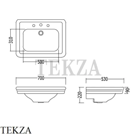 Devon&Devon Etoile Раковина на пьедестал с переливом IBLG1FET, белый глянец