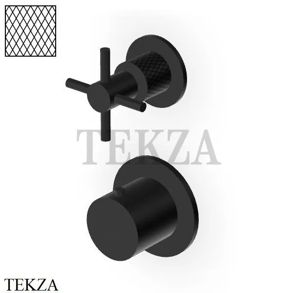 Zucchetti Helm Diagonal Термостат для душа на 1 поток, внешняя часть ZHM801.XP81G3, brushed total black PVD