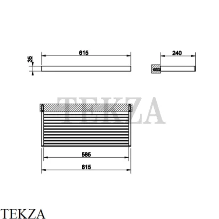 Gessi Rettangolo Решетка-полка для полотенец широкая 60 см 20950-031, хром глянец
