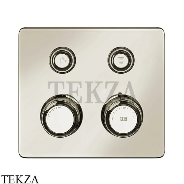 Gessi VENTI20 Термостатический смеситель на 2 потока, внешняя часть 65232-720, Nickel PVD