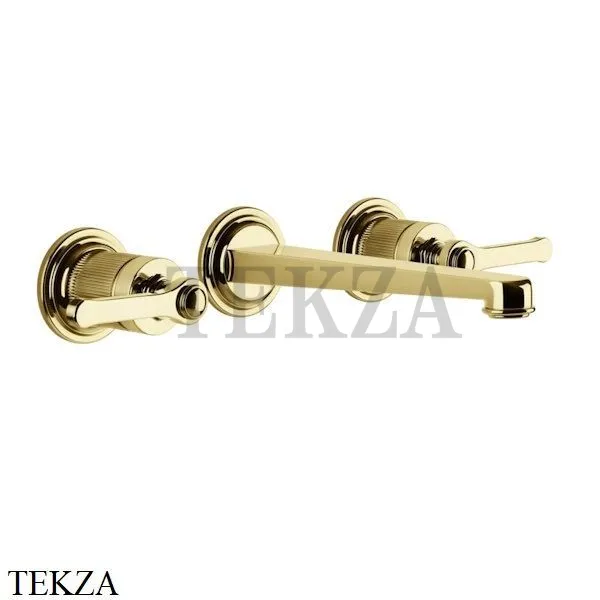 Gessi VENTI20 Смеситель для раковины на 3 отв. средний, внешняя часть 65091-246, Gold PVD
