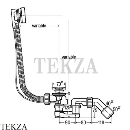Viega Simplex Слив-перелив для стандартной ванны, крышка ABS 285357, хром глянец