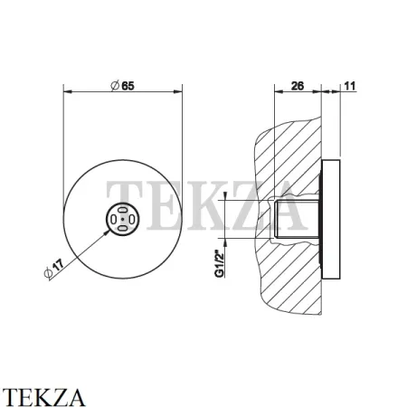 Gessi INCISO SHOWER Боковая форсунка с распылителем 32977-031, хром глянец