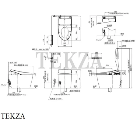 TOTO Neorest AH Унитаз напольный, безободковый, CeFiONtect, без сиденья, выпуск в пол, белый глянец
