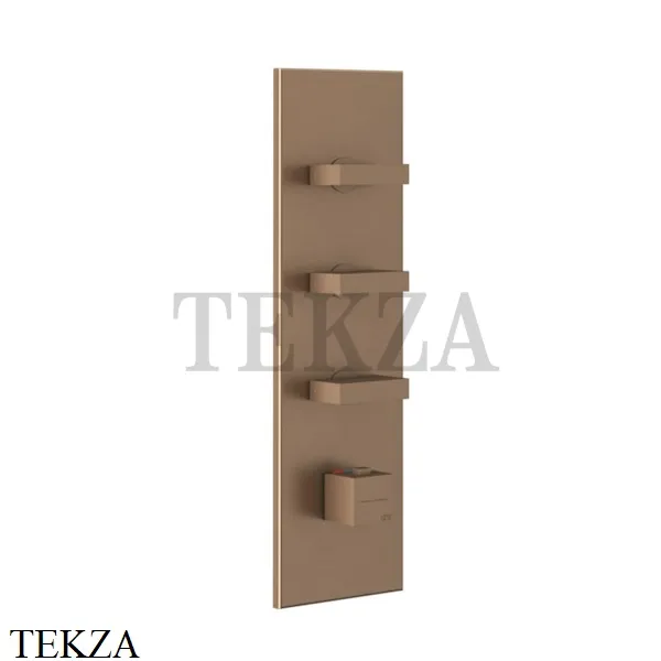 Gessi Rettangolo Wellness Термостат 3 выхода, внешняя часть 43026-708, Copper Brushed