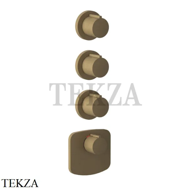 Gessi Ingranaggio-Anello Термостат для душа, 3 потока, внешняя часть 43236-713, Antique Brass