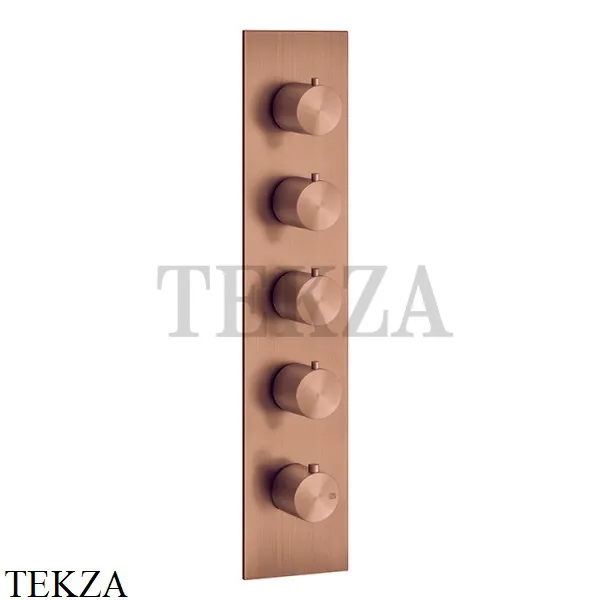 Gessi 316 WELLNESS Термостат 4 выхода на планке, внешняя часть 54518-708, Copper Brushed