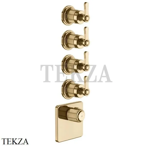 Gessi VENTI20 Термостат для душа, 4 потока, внешняя часть 65210-735, Warm Bronze PVD