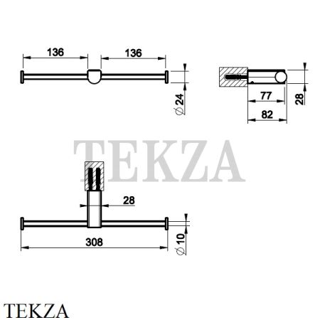 Gessi RILIEVO Держатель для туалетной бумаги двойной 59415-031, хром глянец