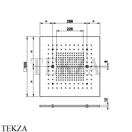 Gessi MINIMALI Накладная душевая панель 500x500, 3 функции 57016-238, Mirror Steel