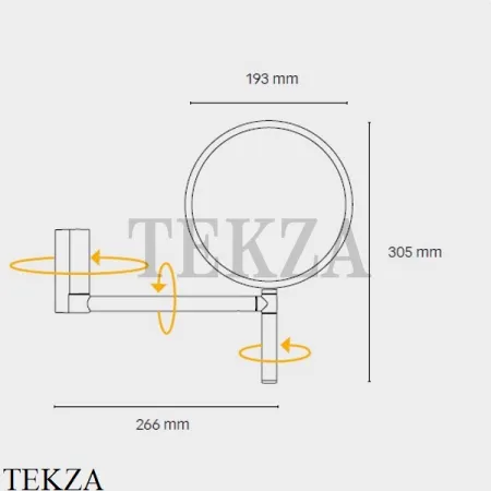 Keuco PLAN Зеркало косметическое двустороннее, увеличение 5х 17649010002, хром глянец