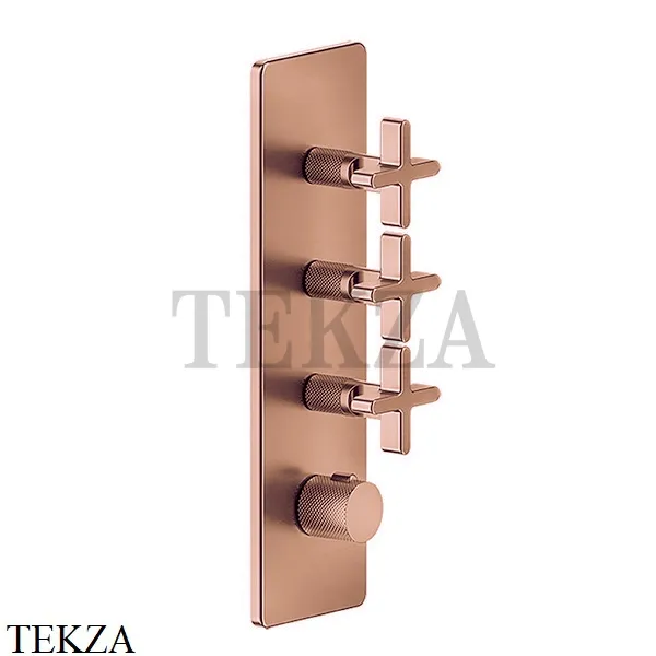 Gessi INCISO WELLNESS Термостат 3 выхода, внешняя часть 58226-708, Copper Brushed