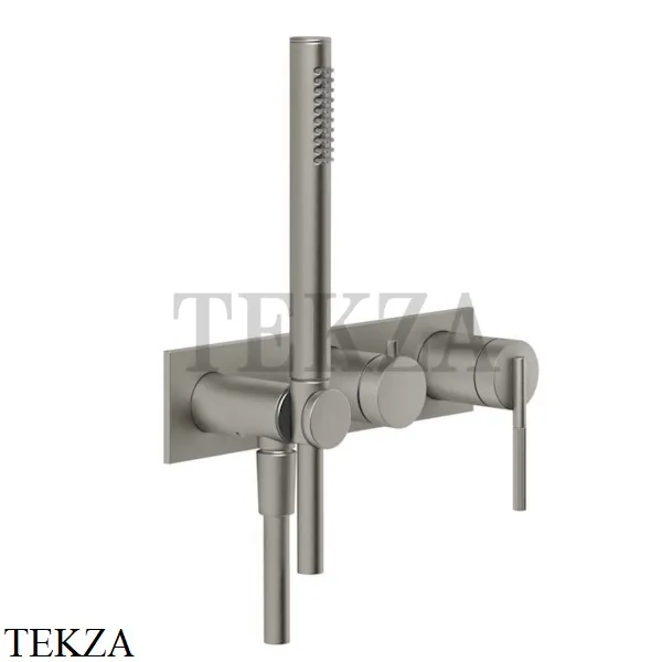 Gessi INGRANAGGIO Смеситель для душа на 2 потока, на планке, внешняя часть 63543-149, Finox Brushed Nickel