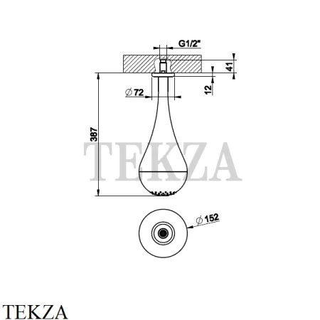 Gessi Goccia Потолочная каплевидная душевая лейка 33751-031, хром глянец