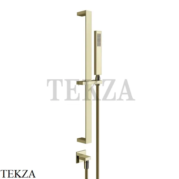 Gessi Rettangolo shower Штанга в комплекте с душевой лейкой, вывод 20142-710, Brass PVD