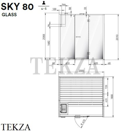 Effegibi SKY GLASS 80 Сауна домашняя финская или BIO SA55200013