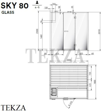 Effegibi SKY GLASS 80 Сауна домашняя финская или BIO SA55210021