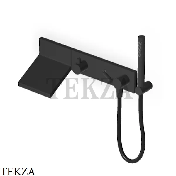 Zucchetti Pan Смеситель для ванны с гарнитуром, 3 потока, внешняя часть ZP8046.N1, черный goffrato