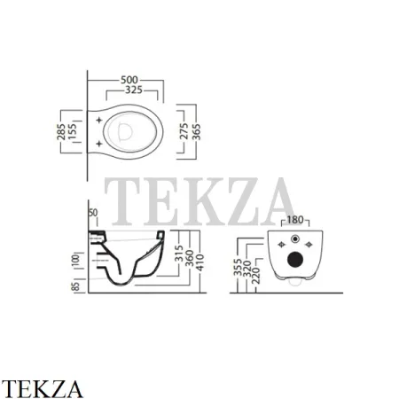 Hatria LE FIABE 50 Унитаз подвесной Y1BT01, сиденье с микролифтом, белый глянец (снято с производства)
