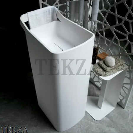 KOS LAB 03 Раковина свободностоящая, слив в пол Cristalplant® 7L031BI, белый матовый