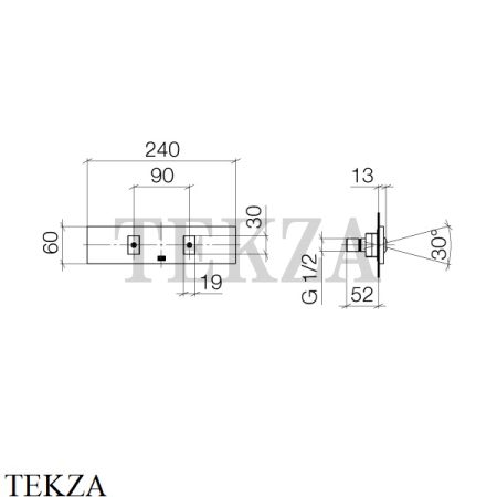 Dornbracht SYMETRICS WATER FAN вертикальный боковой душ, внешняя часть 36513979-00