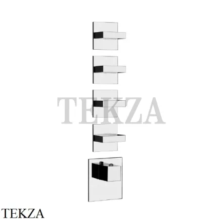 Gessi Rettangolo Wellness Термостат на 4 выхода, внешняя часть 43218-031, хром глянец