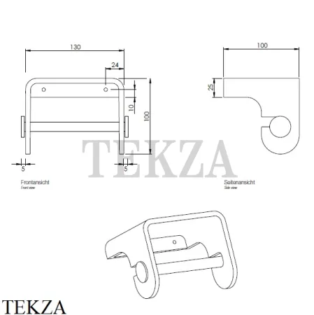 Decor Walther Stone White TPH4 Держатель туалетной бумаги с крышкой 0974555, белый матовый-stainless steel