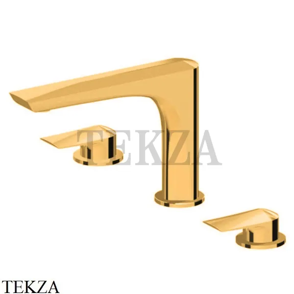 Newform Delta Zero Смеситель для раковины 3 отв., без гарнитура 72200.61.020, PVD Glossy Gold