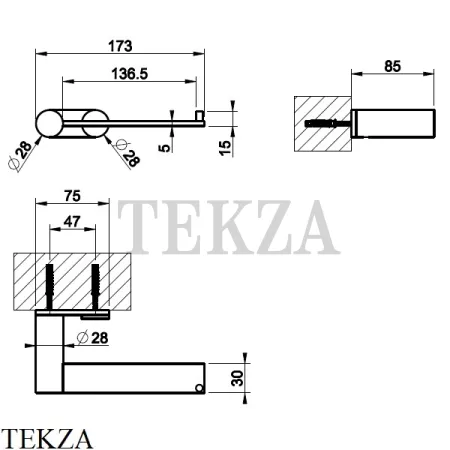 Gessi 316 ACCESSORIES Бумагодержатель без крышки 54749-299, Black XL