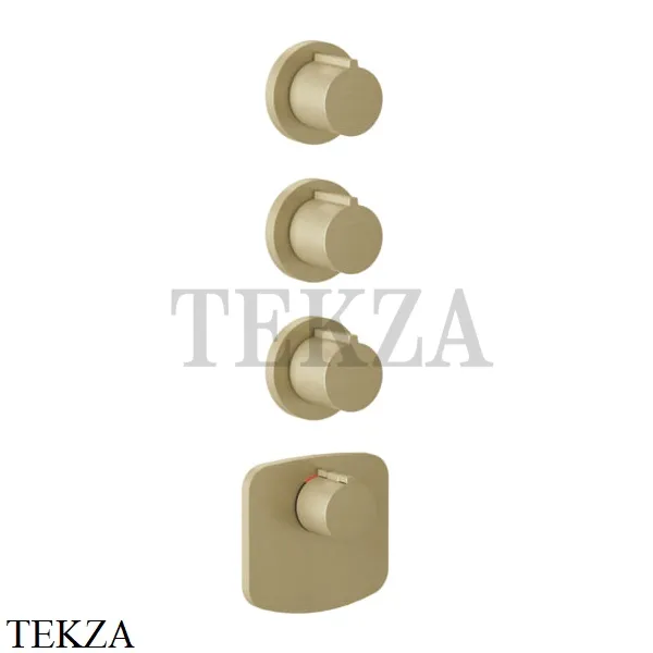 Gessi Ingranaggio-Anello Термостат для душа, 3 потока, внешняя часть 43236-727, Brushed Brass