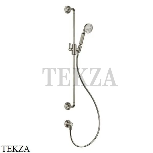 Gessi VENTI20 Штанга в комплекте с душевой лейкой, шланг, вывод 65142-149, Finox Brushed Nickel