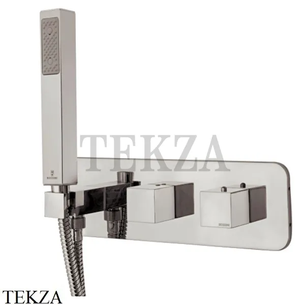 Bossini AKI Термостат для душа 2 потока с гарнитуром, комплект Z005357.094, никель Brushed