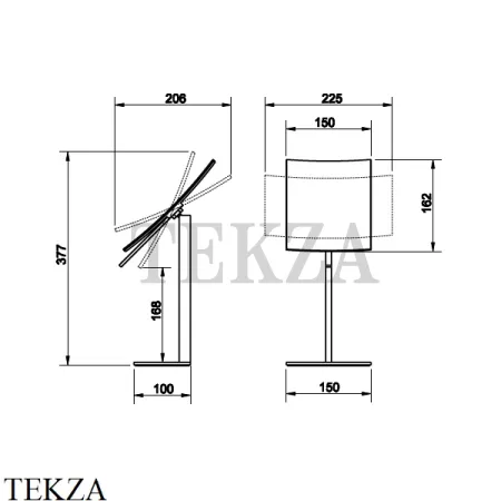 Gessi Rettangolo Зеркало косметическое поворотное х2, без подсветки 20988-031, хром глянец