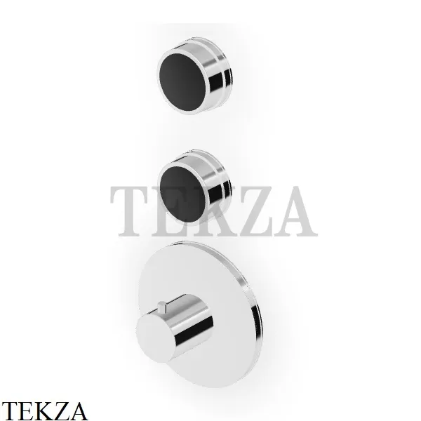 Zucchetti Savoir Термостат для душа, 2 потока, внешняя часть ZSV660.CN, хром глянец-черный