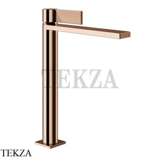 Gessi Inverso RIGATO Смеситель для раковины высокий, с донным клапаном 73553-030, Copper глянец