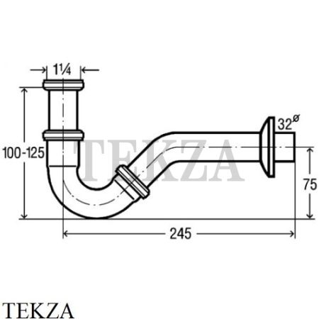 Viega V2 Сифон трубчатый для биде 103781, хром глянец