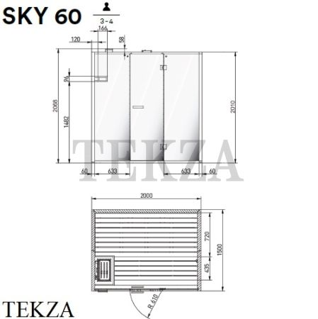 Effegibi SKY GLASS 60 Сауна домашняя финская или BIO SA55200014