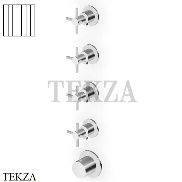 Zucchetti Helm Vertical Термостат для душа на 4 потока, внешняя часть ZHM804.XG2, нержавеющая сталь brushed