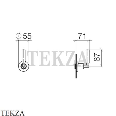 Dornbracht TARA Вентиль для скрытого монтажа 1/2, внешняя часть 36607882-99, Dark Platinum matt