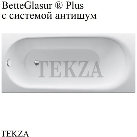 BETTE BetteComodo Ванна прямоугольная, сталь, система антишум 1251-000 PLUS, BetteGlasur ® Plus, белый глянец