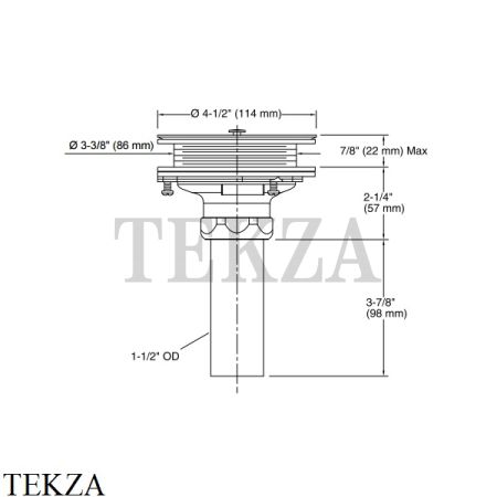 Kohler Duostrainer Донный клапан для кухонной мойки K-8801-CP, хром глянец