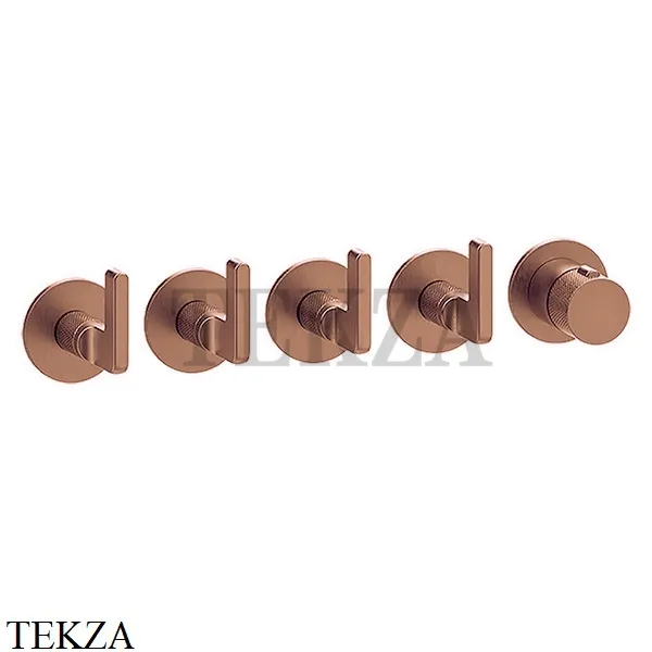 Gessi INCISO SHOWER Термостатический смеситель, 4 потока, внешняя часть 58338-708, Copper Brushed