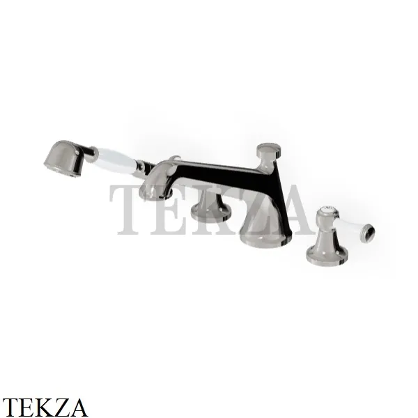 Zucchetti Agora Classic Смеситель на борт ванны с гарнитуром ZAM486.C8, nickel глянец