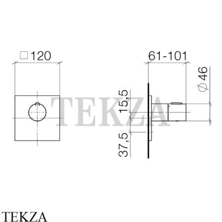 Dornbracht Symetrics Термостат для душа на 3/4, внешняя часть 36503985-06, платина матовая